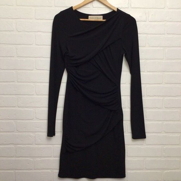 𝅺GRAHAM & Spencer black draped sliming stretchy formal special occasion small - Picture 9 of 14
